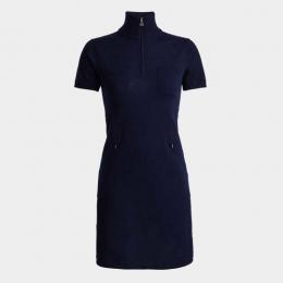 G/FORE Rib Collar Merino Wool quarter zip Kleid Damen | twilight M