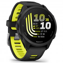 Garmin FR170 Schwarz mit Schnellwechsel-Armband 20 mm Silikon | Schwarz/Amp Yellow | 010-03920-00