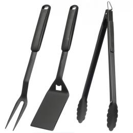 Grillbesteckset PURO schwarz - Gabel, Spatel, Zange - Werkzeug für ...