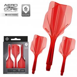 HARROWS SOLO 6 Flights Komplett-Schaftsystem Rot / Short L190 19.0 mm