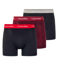 Herren Boxershorts - 3er Pack -Trunk 3056 Black Check Marker - Black red