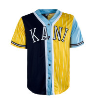 Herren Hemd - College Block Pinstripes Baseball Shirt - Yellow