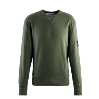 Herren Sweatshirt - Badge Crew Neck - Thyme Green