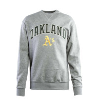 Herren Sweatshirt - MLB Logo OS Crew Oak Athletics - Grey