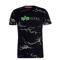 Herren T-Shirt - Lightning AOP - Black / Poison Green