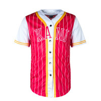 Herren Trikot - BlockPinstripe Baseball - Pink / White