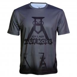Ich lauf auf Koks Funktions T-Shirt Prospergrau für Männers