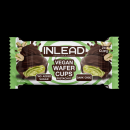 Inlead Vegan Wafer Cups Pistachio Dark Choc, 50g MHD 08.10.2026