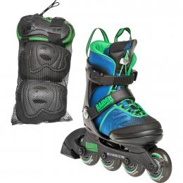 K2 Raider Pro Pack Inlineskateset Junior (32.0-37.0 (M), blau/grün)