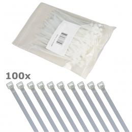 Kabelbinder Set 100 Stück - weiß - 140mm x 3,6mm - wetterbeständig,...