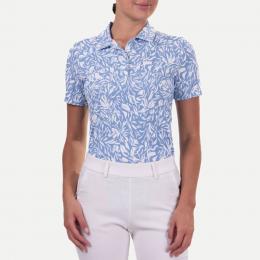 KJUS Enya Printed Polo S/S Damen | calm blue-white 34