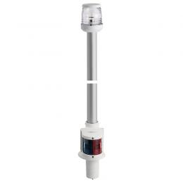 Lampenschaft Einbau weiß Classic aus Alu mit Topp und Zweifarbenlaterne