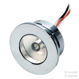LED Einbau Orientierungsleuchte weiß rund Messing verchromt