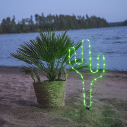 LED-Mini-Lichtschlauch 5m grüner Kaktus- outdoor - 38 LEDs - Batter...