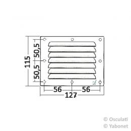 Lüftungsblech aus Edelstahl 127 x 115 mm