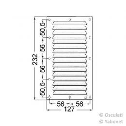 Lüftungsblech aus Edelstahl 127 x 232 mm
