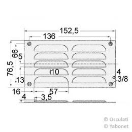 Lüftungsblech aus Edelstahl 152 x 76 mm