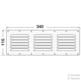 Lüftungsblech aus Edelstahl 340 x 116 mm