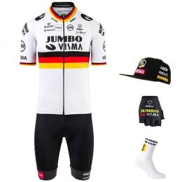 Maxi-Set TEAM JUMBO-VISMA Deutscher Zeitfahrmeister 2021, für Herren, Fahrradbek