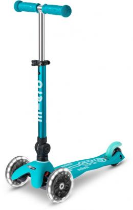 Micro Mini Deluxe Foldable LED Kinderkickboard (aqua)