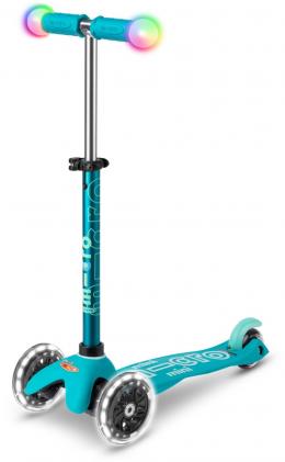 Micro Mini Deluxe Magic LED Kinderkickboard (aqua)