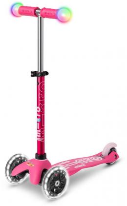 Micro Mini Deluxe Magic LED Kinderkickboard (pink)