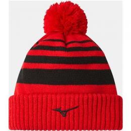 Mizuno Breath Thermo Pom Pom Beanie | red one size