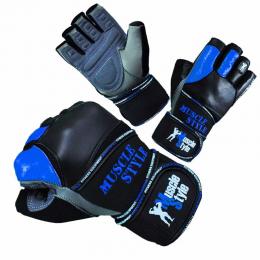 MuscleStyle Pro Technology Blau Fitnesshandschuhe M