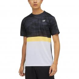 New Balance Striped Accelerate Short Sleeve Tee