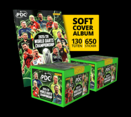 Panini PDC World Darts Championship 2025/26 - Softcover Mega Bundle mit zwei Stickerboxen