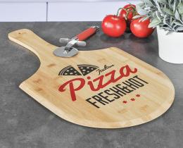 Pizzabrett zum Servieren - für 30cm Pizzen - 53,5x30,5x0,9cm Bambus...