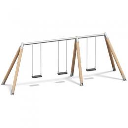 Playparc Dreifachschaukel Holz/Metall, Aufhängehöhe 245 cm