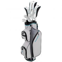 PowerBilt EX-750 Komplettset Damen mit Cart-Bag | LH Ladies Driver, FW5, HY5, 7-9, PW, SW, Putter Std.