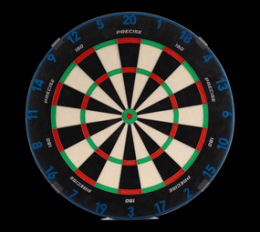 Precise 180 Endorphine Steeldartboard mit Nummernring - Arctic Blue