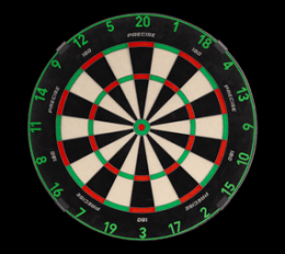 Precise 180 Endorphine Steeldartboard mit Nummernring - Emerald Green