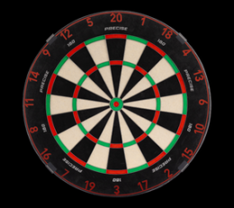 Precise 180 Endorphine Steeldartboard mit Nummernring - Faded Red