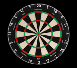 Precise 180 Endorphine Steeldartboard mit Nummernring - Gunmetal
