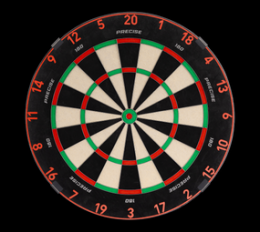 Precise 180 Endorphine Steeldartboard mit Nummernring - Inferno Red