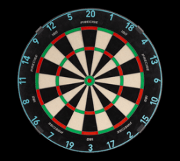 Precise 180 Endorphine Steeldartboard mit Nummernring - Infinity Blue