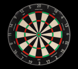 Precise 180 Endorphine Steeldartboard mit Nummernring - Nordic Grey