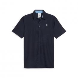 PUMA x PTC Jacquard Polo Herren | blue XS