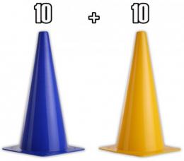 PYLONEN 30 cm - 20 Stück (10 gelbe + 10 blaue) Pferdesport