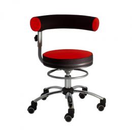 Sanus Gesundheitsstuhl Drehstuhl, Rot-Schwarz, Stoffbezug, Höhenverstellbar 52–72 cm
