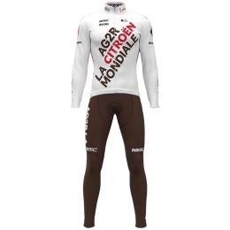 Set AG2R Citroën Team 2021 (Winterjacke + lange Radhose), für Herren