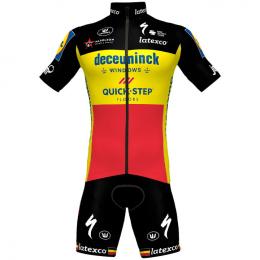 Set DECEUNINCK QUICK-STEP Aero Belgischer Meister 2021(Radtrikot + Radhose), für