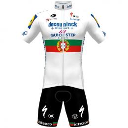 Set DECEUNINCK QUICK-STEP Aero Portugiesischer Meister 2021(Radtrikot + Radhose)