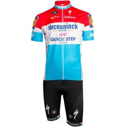 Set DECEUNINCK-QUICK STEP Luxemburg Meister 2019(Radtrikot + Radhose), für Herre