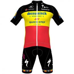 Set DECEUNINCK QUICK-STEP PRR Belgischer Meister 2021(Radtrikot + Radhose), für