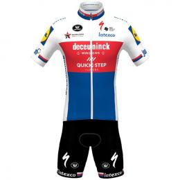 Set DECEUNINCK QUICK-STEP Tschechischer Meister 2021(Radtrikot + Radhose), für H