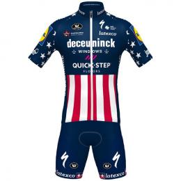 Set DECEUNINCK QUICK-STEP USA Zeitfahrmeister 2021 (Radtrikot + Radhose), für He